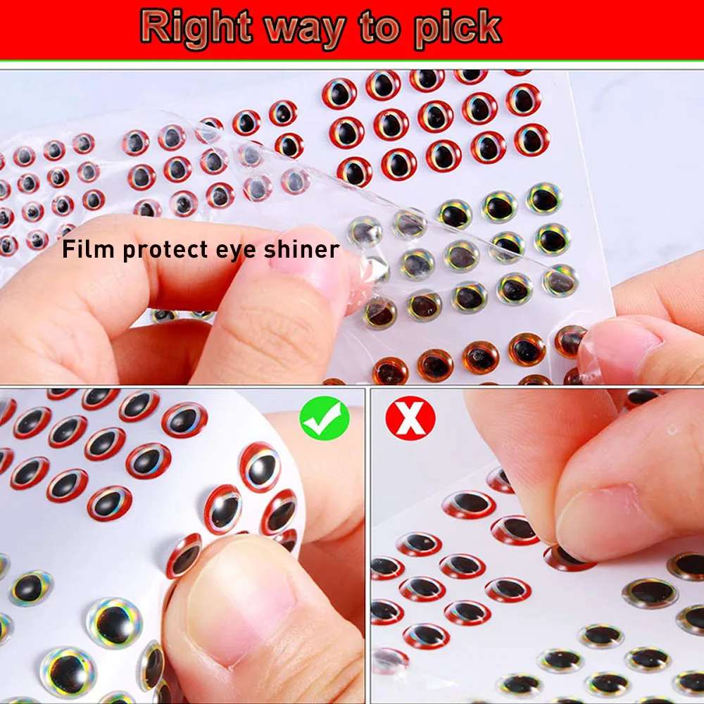 KESFISHING Fishing accessories 3D Eyes 3mm 4mm 7mm 8mm 9mm 10mm Simulation Fishing Artificial DIY Eye for Fshing lures 183PCS fishing lure