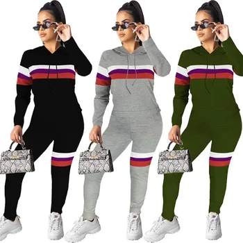 

Casual Stitching Tie-dyeing Two Piece Sweatshirt with Pocket