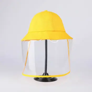 

Children Anti-Saliva Bucket Hat Anti-spitting Full-face Protective Mask Dustproof Sun Visor Cap