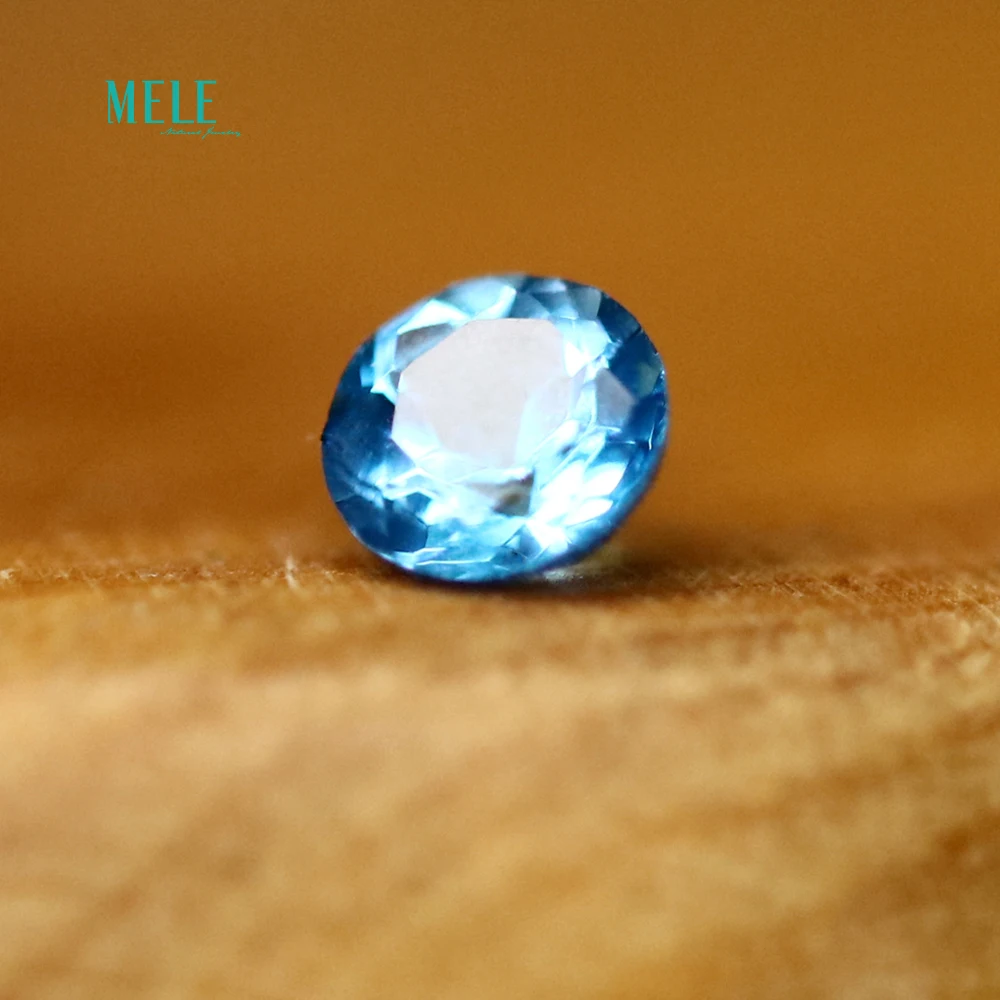 Natural Blue Topaz 0.18ct Swiss Blue Topaz 3*3mm circular Bare Stone Face Ring Earrings Matching loose gemstones