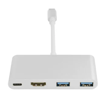 

USB 3.1 Type C to HDMI HDTV &Dual USB HUB OTG & USB-C Female Charger Adapter for Laptop & Macbook