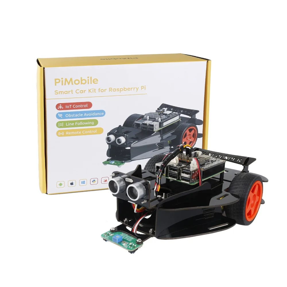 Sunfower PiMobile-умный автомобильный комплект на основе Ezblock для Raspberry Pi Модель 4B 3B+ B 2B(RPi не входит в комплект