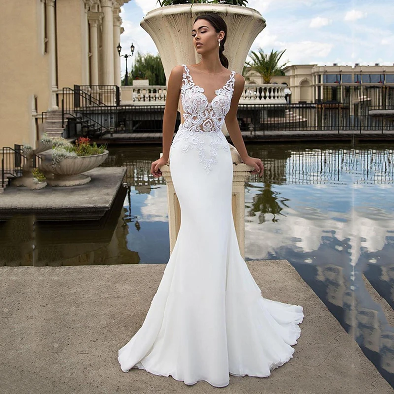 Mermaid Wedding Dresses 2021 White Lace ...