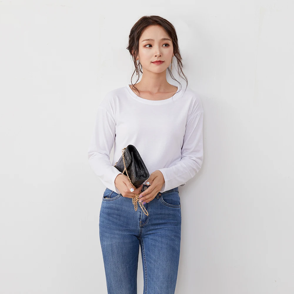 Long Sleeved T-shirt 2021 Summer New Japanese And Korean Casual White Tshirts Fashion Stitching Bow Shape Hollow Top Women Tee | Женская