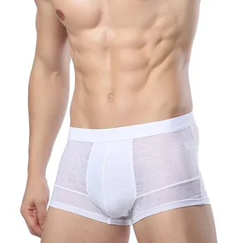 

Ice Silk Breathable Boxershorts Men Underwear Transparent Boxershorts Ultra Thin Boxer Hombre Mens Pants Boxers Gift Man Men