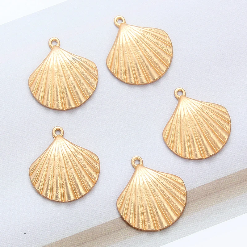 

10pcs Matt Gold Silver Scallop Shell Alloy Charms Pendants For Women Men Jewelry Making Findings Summer Day Accessories