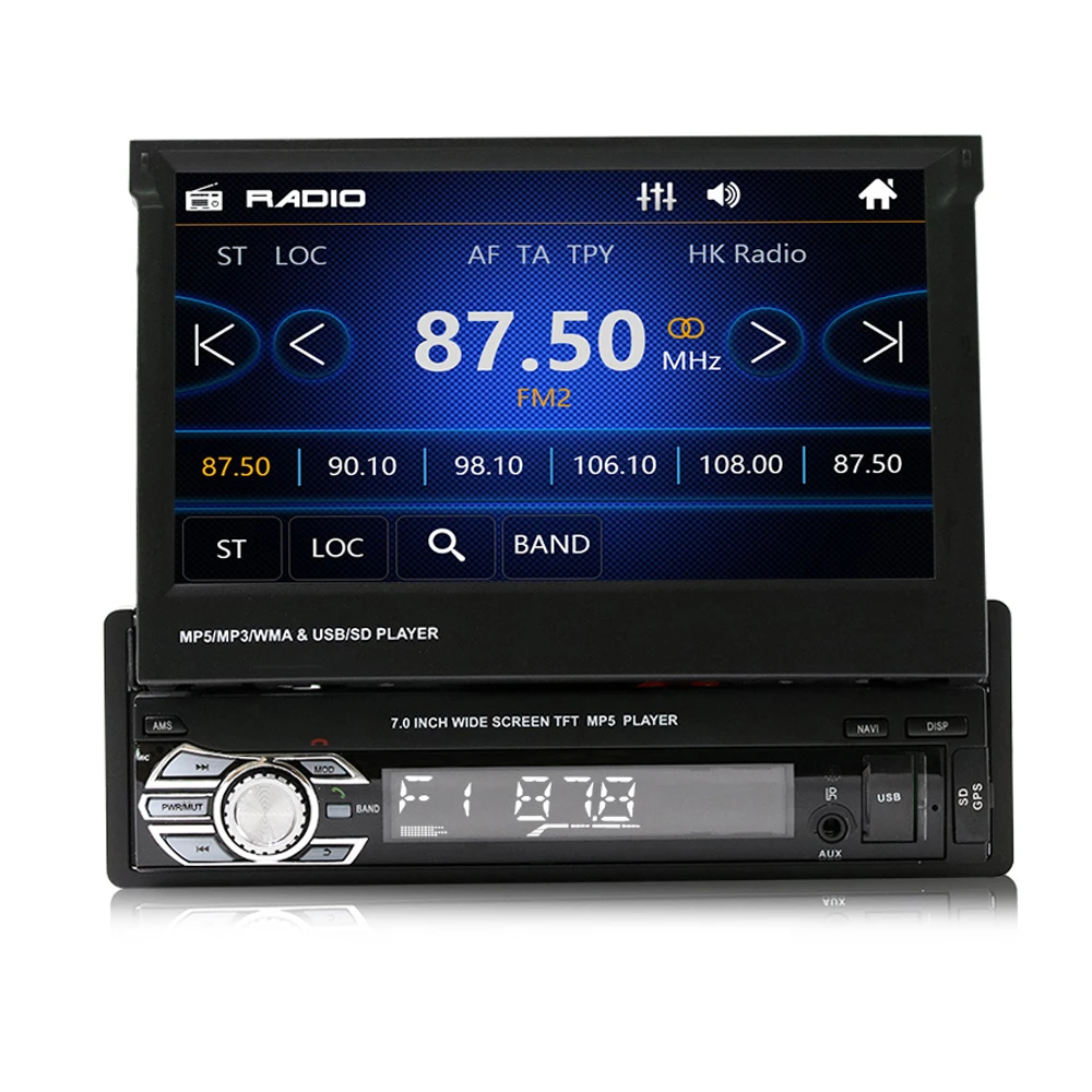 Vehemo FM/USB/AUX для gps-навигации автомобиля Bluetooth MP5 плеер выдвижной экран заднего вида TF Поддержка