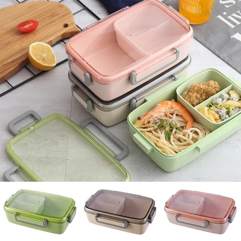 Скандинавский стиль четырехсторонняя Пряжка Ланч-бокс Портативный Bento box уникальные подсетки Ланч-бокс переносной пищевой контейнер для студентов