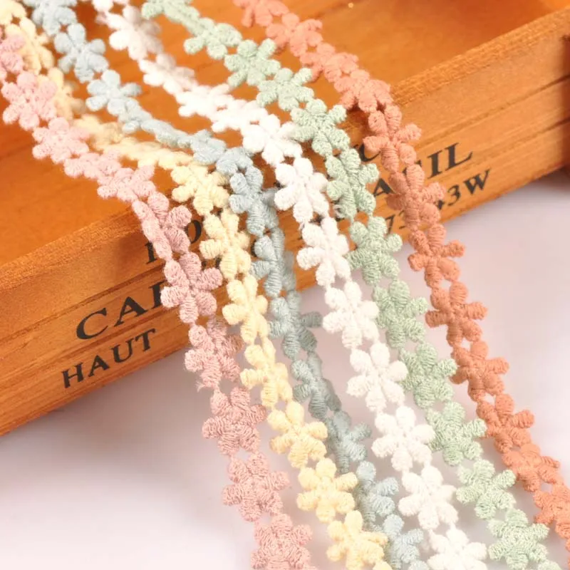 Flower Pattern Handmade Lace Trim Patchwork Ribbon DIY Garment Sewing Headwear Accessories 2yard 13mm