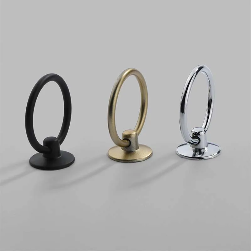 Drawer Ring Single Hole Pull Ring Wardrobe Door Handle Nordic Modern Minimalist American Golden