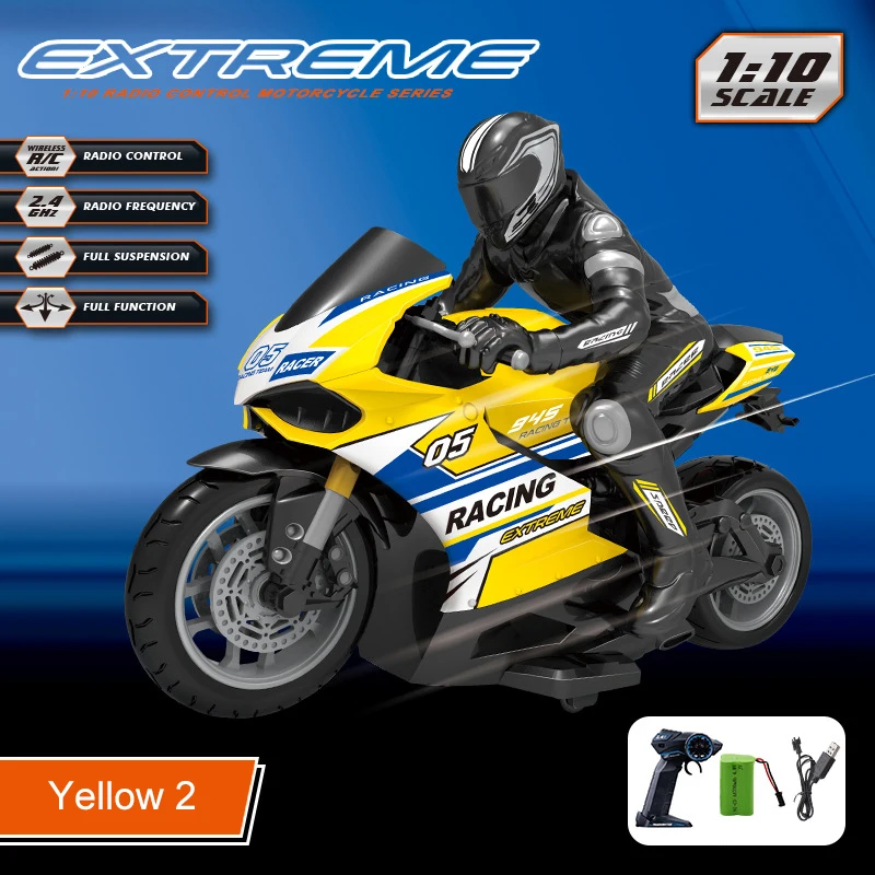 1:10 Big Scale High-speed Racing And Drift Motorbike 25KM/H 2.4GHz Omidirection Control Children's Simulation Electric RC Toys 5