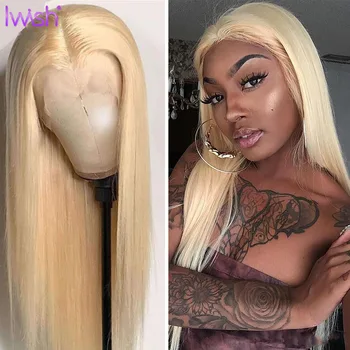 

13x4 Transparent Lace Front Wig 613 Honey Blonde Colored Wig 150% Remy Malaysian Straight Lace Front Human Hair Wigs Pre-Plucked