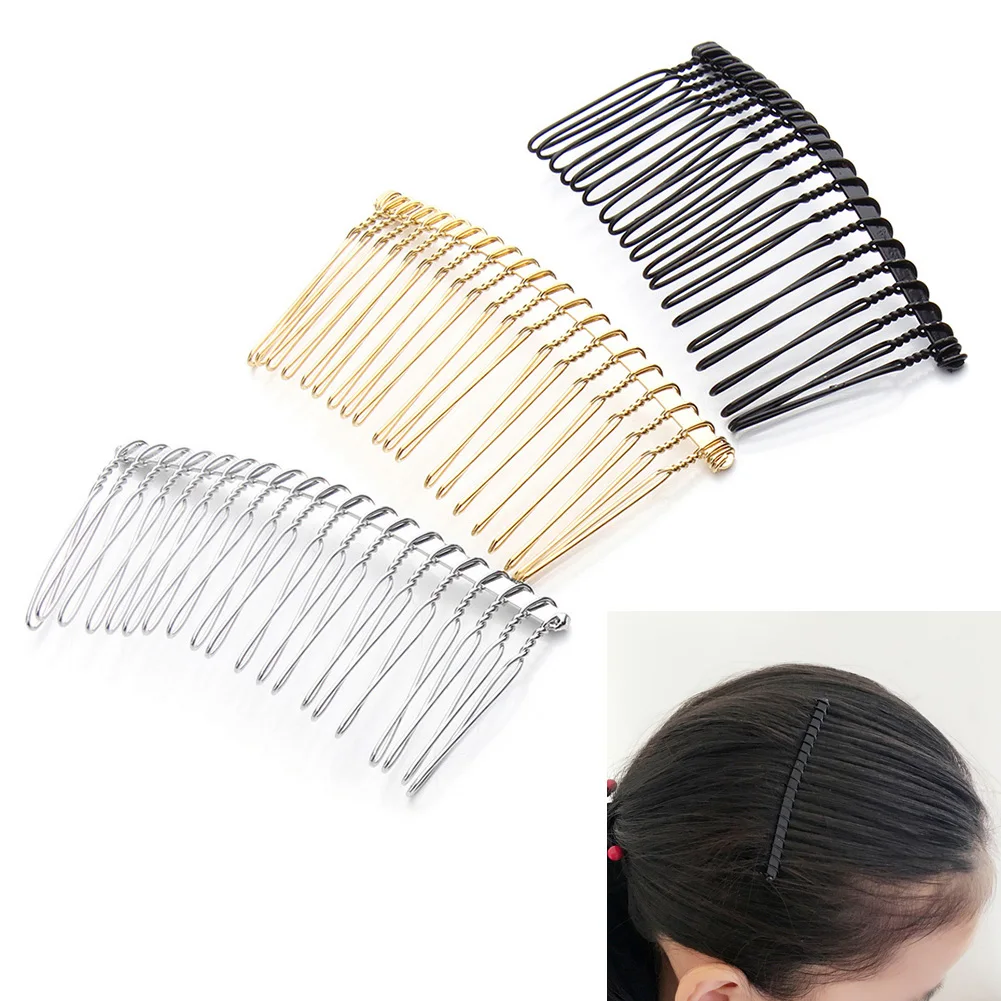 1/10 Pcs Hair Clip Combs Metal Wire Hair Combs Bridal Wedding Combs Classic 20/30 Teeth Hair