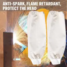 Мужские комбинезоны, 1 пара, белая парусиновая защита рук, Пылезащитная сварочная муфта, защитная эластичная манжета для мужчин