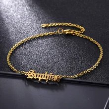 Персонализированное имя на заказ ножные браслеты для женщин из богемной Нержавеющей Стали Цепочка для ног женский браслет на лодыжке модные украшения для ног