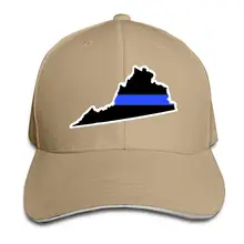 Тонкая бейсбольная кепка в стиле Вирджиния Стэйт с синими линиями, Классическая Кепка с регулируемой застёжкой-липучкой