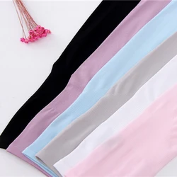 New Arrive Long Gloves Sun UV Protection Hand Cover Arm Sleeves Ice Silk Sunscreen Sleeve Outdoor Arm Warmer Half Finger Sleeves
