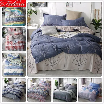 

AB Side Gray Duvet Cover 3/4 Pcs Bedding Set Adult Kids Soft Cotton Bed Linen Single Twin Queen King Size 180x220 200x230 22x240
