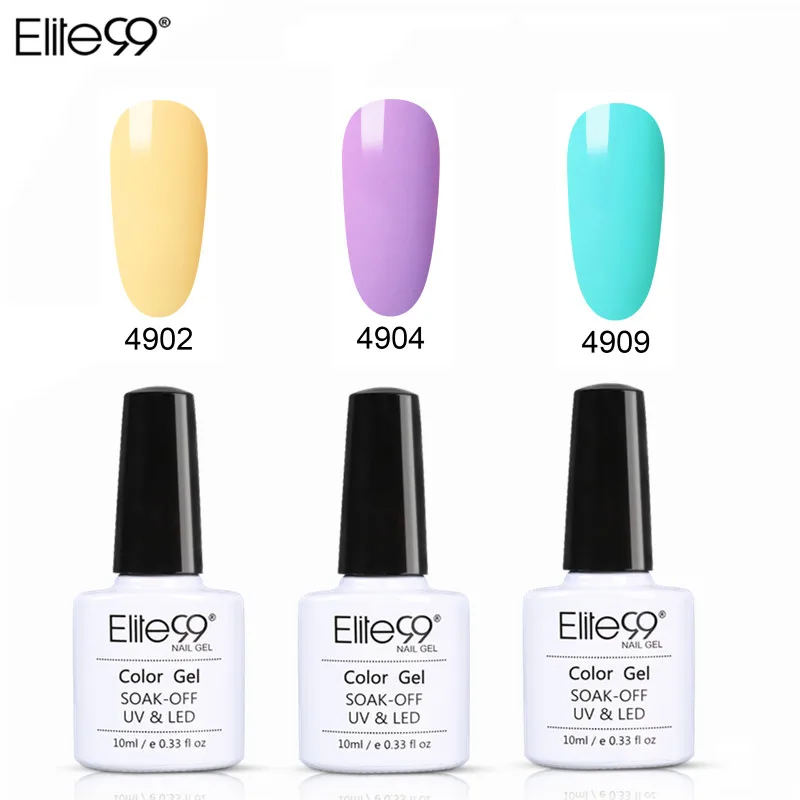 Elite99 наборы для ногтей гель 10 мл чистый цвет ногтей УФ светодиодный Гель-лак для ногтей долговечный Макарон замачивать Гель-лак