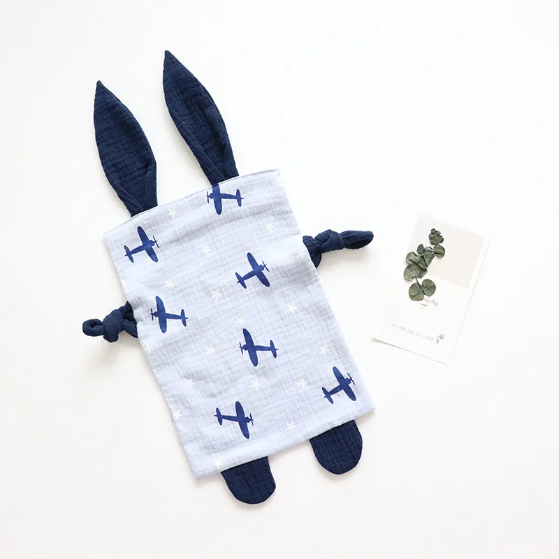 Органическое хлопковое детское успокаивающее полотенце для новорожденных, милая мультяшная комфортная игрушка для младенцев, мягкое муслиновое полотенце - Цвет: Airplane