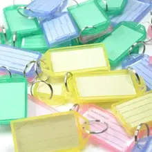 Цветная Пластиковая откидная цепочка для ключей, Офисная гостиничная бирка для багажа