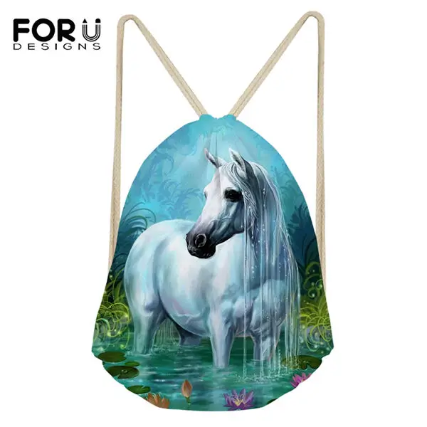 FORUDESIGNS/Модная Сумка для путешествий с рисунком белой лошади; рюкзак для путешествий с изображением животных из мультфильмов; рюкзак для девочек - Цвет: CDWX3730Z3