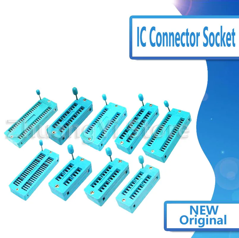 1PCS 14 16 18 20 24 28 32 40 P Pin 2.54 MM Green DIP Universal ZIF IC Socket Test Solder Type Connector Seat | Электронные