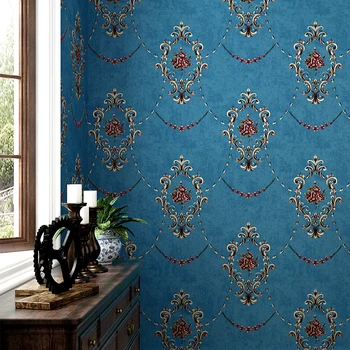 

American Style 3D Vintage Rustic Floral Wall Papers Home Decor Wallpaper for Living Room Background Room Walls contact paper