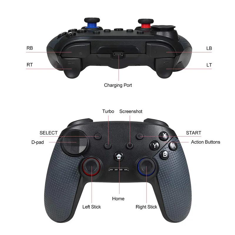 Беспроводной игровой контроллер для PND Switch Pro PS3 Bluetooth геймпад для NS Android PC игры джойстик с шестью осями гироскопа