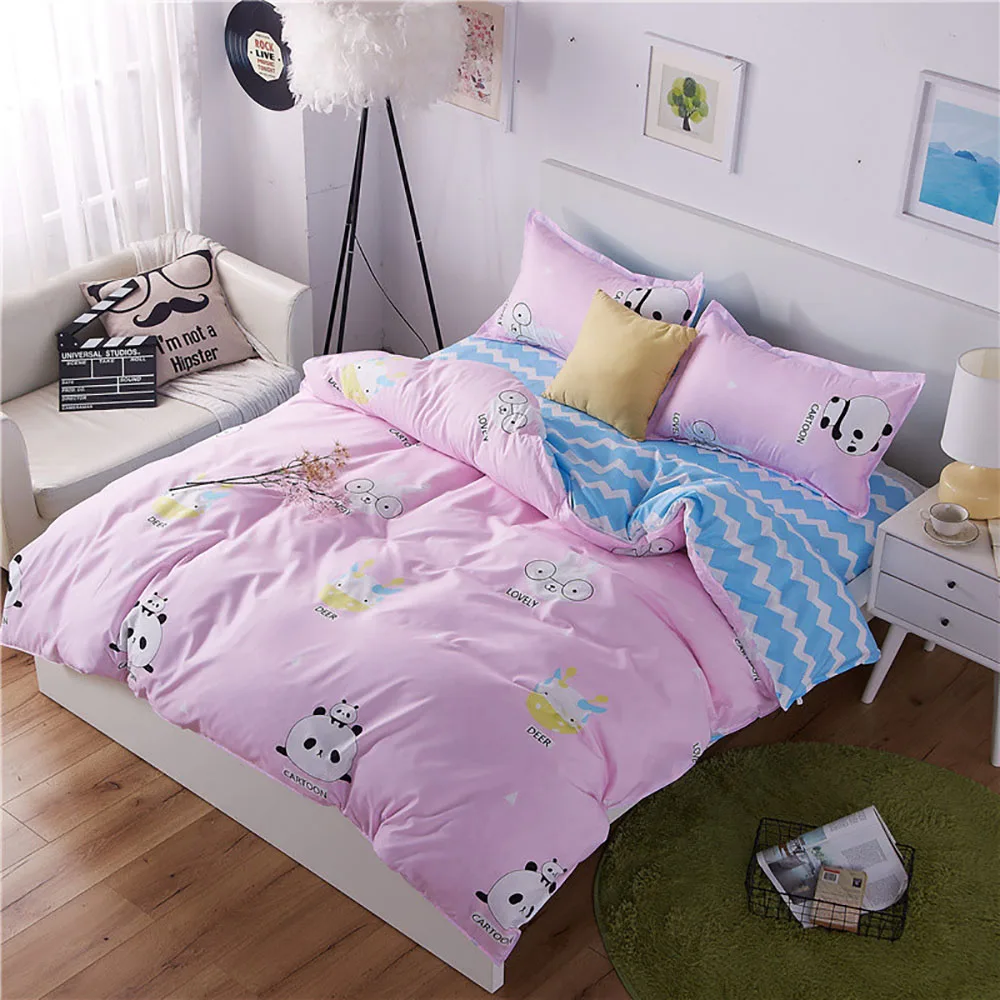 Thumbedding Forest Bedding Set King Size Cartoon Creative Beige Fresh Duvet Cover Queen Full Twin Single Unique Design Bed Set