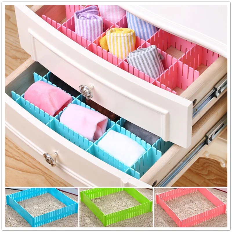 Drawer Divider Plate Cabinet DIY Grid Underwear Sock Storage Organizer Clapboard 