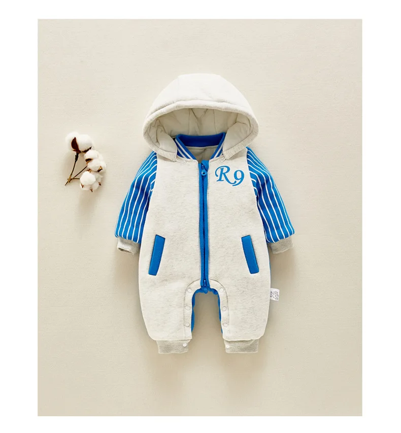 IYEAL Winter Warm Baby Girl Clothes New born Rompers Baby Boys Jumpsuits Thicken Hooded Kids Infant Overalls