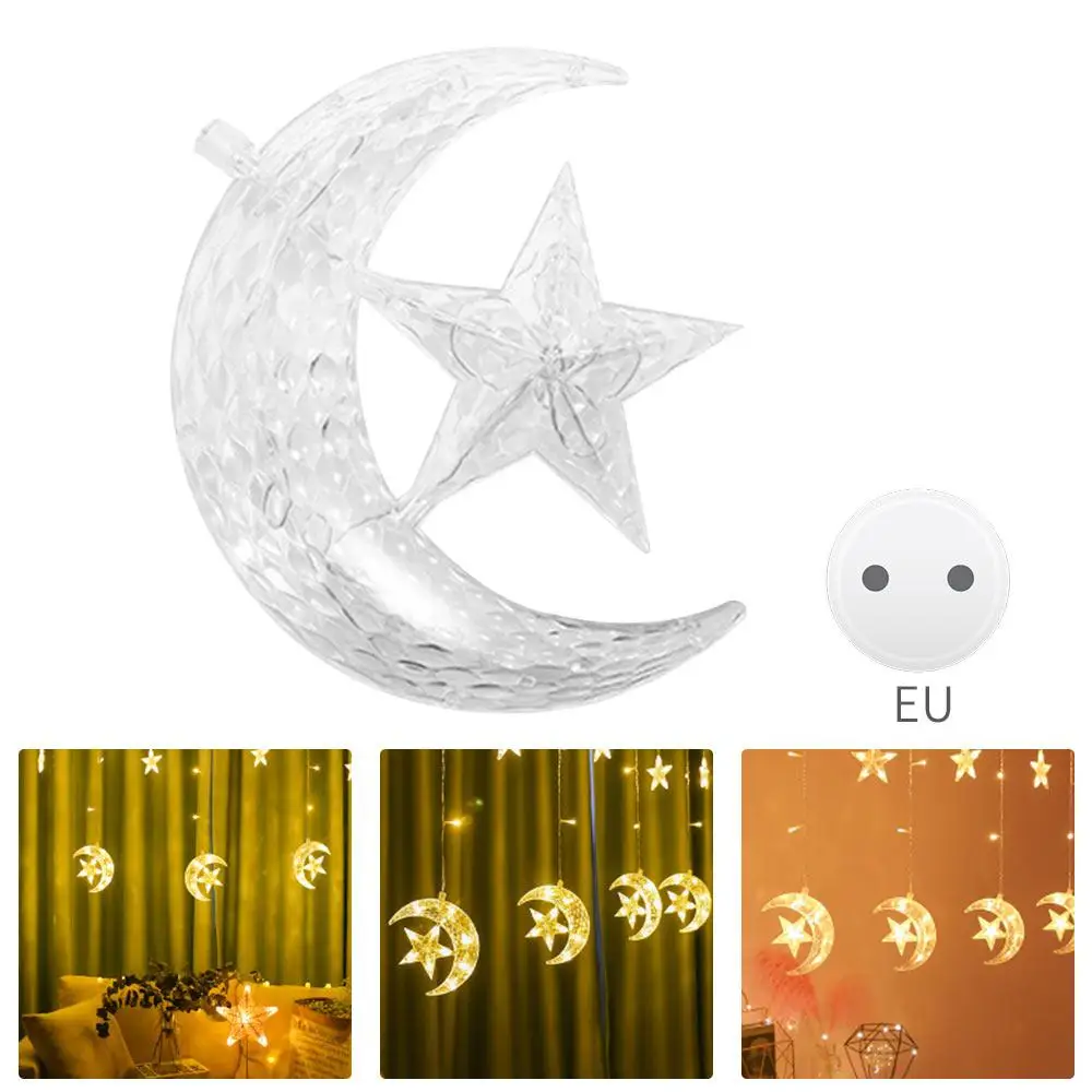

Moon Star Romantic LED Lamp String 8 Modes Outdoor Super Bright Christmas Lights Decoration Moon Star Lamp String