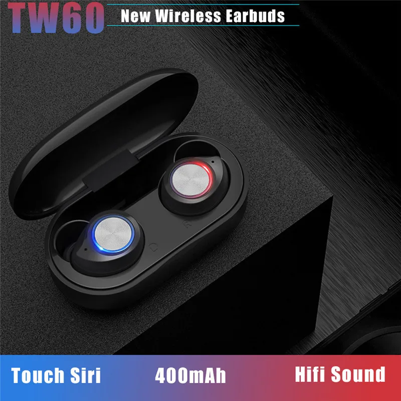 TW60 миниатюрные наушники Bluetooth гарнитура с сенсорным управлением и микрофоном