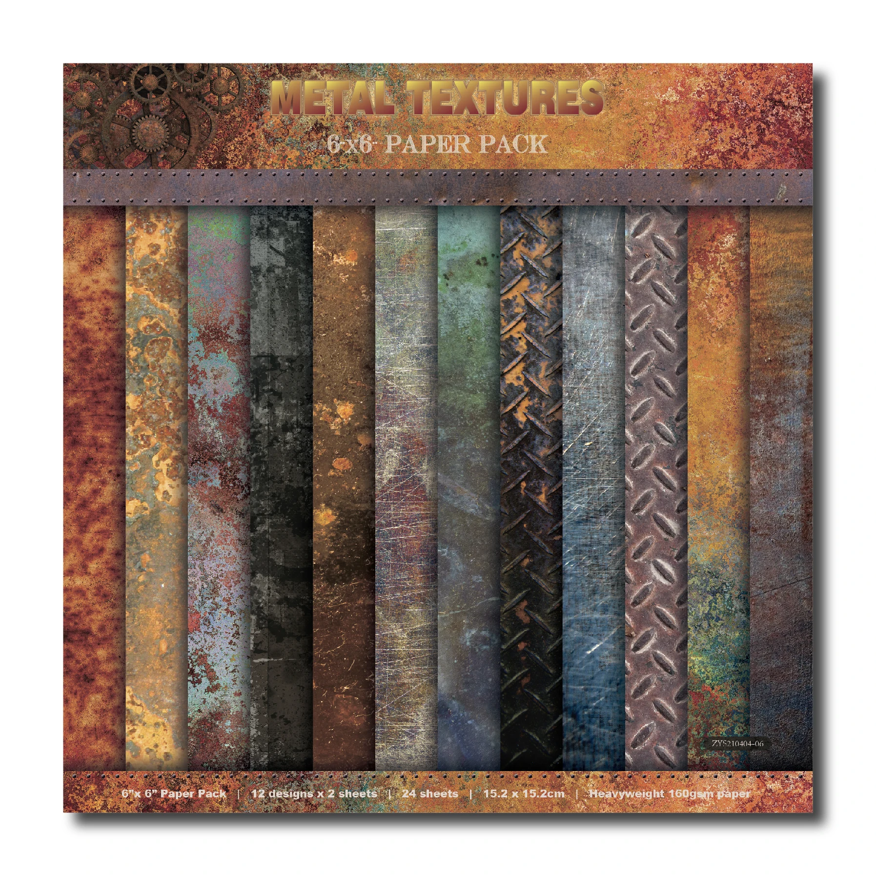 24 sheets 6"X6" Metal Textures Patterned Paper Pad Scrapbooking Paper Pack Handmade Craft Background Pad Alinacraft
