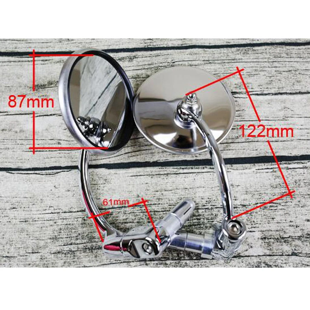 2 шт Универсальные 7/8 дюймовые серебристые круглые зеркала заднего вида из алюминиевого сплава с ЧПУ