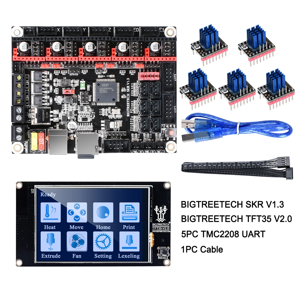 BIGTREETECH СКР V1.3 Управление доска 32Bit Smoothieboard+ TMC2209 V1.2 UART+ TFT35 V2.0 3D-принтеры Запчасти vs tmc2208 tmc2130 MKS Gen