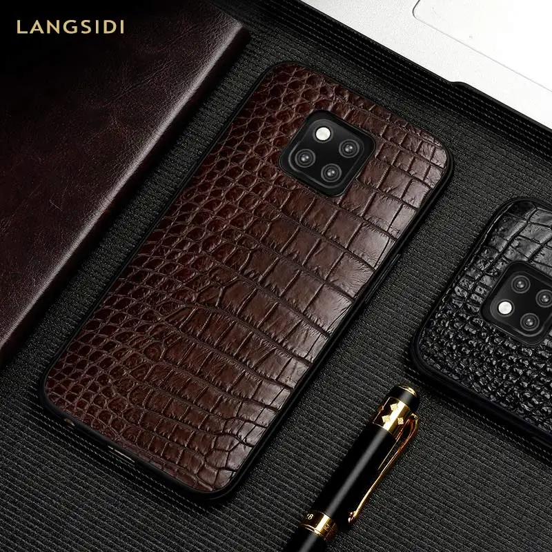 

Genuine Crocodile Leather phone case for Huawei mate 20 Pro Mate 30 P20 P30 Pro Lite Cover For Honor 8x V20 10 20 Pro 9X Luxury