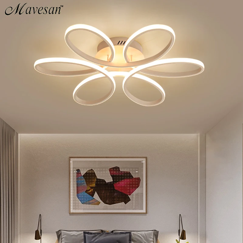 Современный светодиодный потолочный светильник для гостиной, спальни, столовой, алюминиевый корпус, для дома, для дома, для внутреннего освещения, приспособление AC90-265V