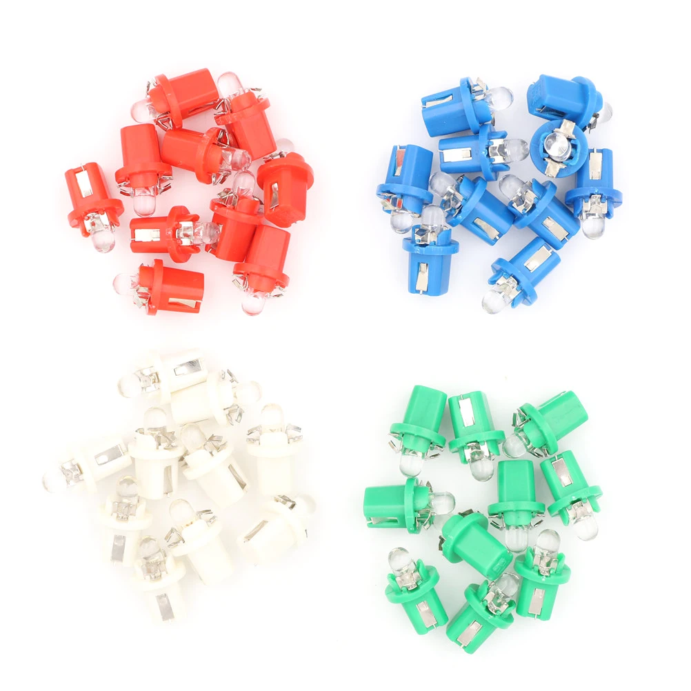 

Multi Color T5 B8.5D B8.5 SMD LED Car Light Automobiles Light-emitting Diode Instrument Dashboard Light Bulbs DC 12V 10Pcs/lot