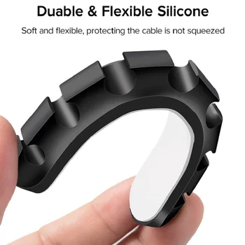 

Cable Management Cable Organizer 5 Ports Silicone USB Cable Clips Wire Winder Headphone Earphone Holder Mouse Cord Date Line