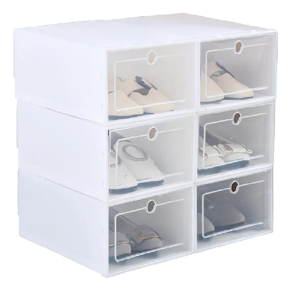 Прозрачный пластиковый Обувной Ящик флип дизайн обуви хранения артефакт дома хранения инструмента CLA88 - Цвет: white