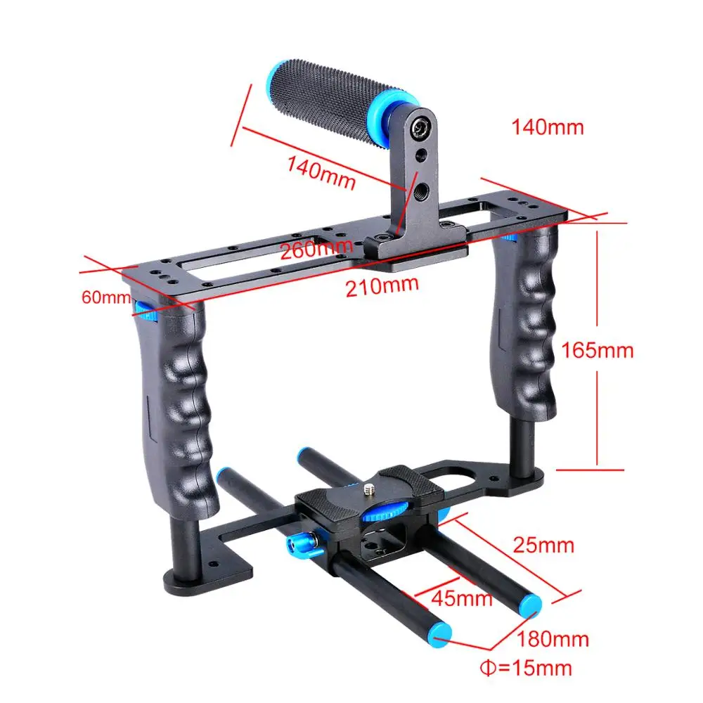 Camera Gimbal Stabilizer Camera Stabilizer Cage Video Shoulder Rig For Sony A7 A7R A7Rs II III A9 A6500 GH4 GH5 Canon 6D 7D 5D Mark III IV Nikon D850