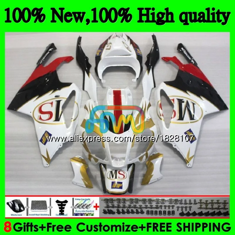 RSV1000R для Aprilia RSV1000 R Mille 03 04 05 06 55BS. 12 RSV1000RR белого и золотистого цветов, РСВ 1000 R RR 1000R 2003 2004 2005 2006 обтекатель