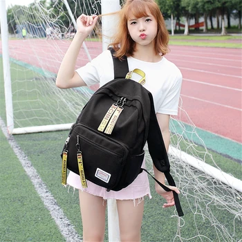 

Backpack Female 2019 New Casual Bag Student Backpack Canvas Female Backpack Solid Color Backpack