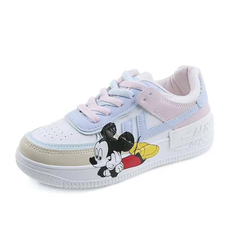 Disney-zapatillas De Deporte De Alta Calidad Para Mujer, Zapatos Informales De Suela Gruesa Con Dibujos Animados De Mickey Mouse, Moda Coreana