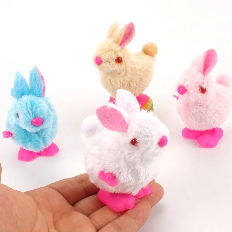 

Clockwork Plush Bunny Toys Infant Child Stuffed Toys Hopping Animal Wind Up Jumping Rabbit Toy Festival Gift Random Color