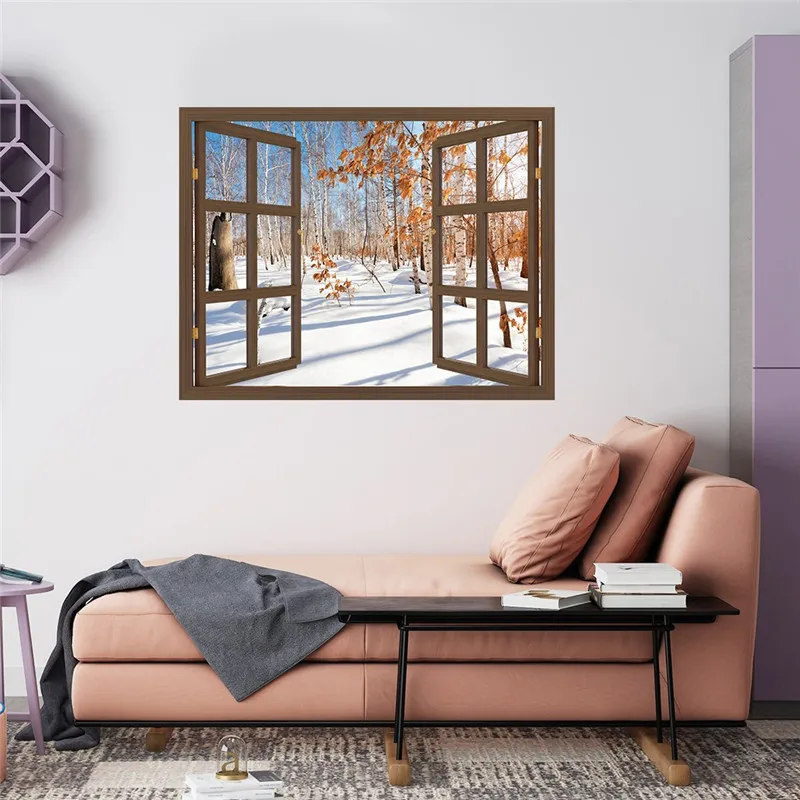 Wall Stickers Decor Snow Scene 3D Wall Sticker Home DIY Decals Floor Decoration Stickers Muraux Pour Enfants Chambres 40DEC2401