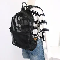Cool Versatile Hollow Out Backpack Leisure Literature Canvas Backpack Simple Fashion Student's Youth Beach Schoolbag Eco