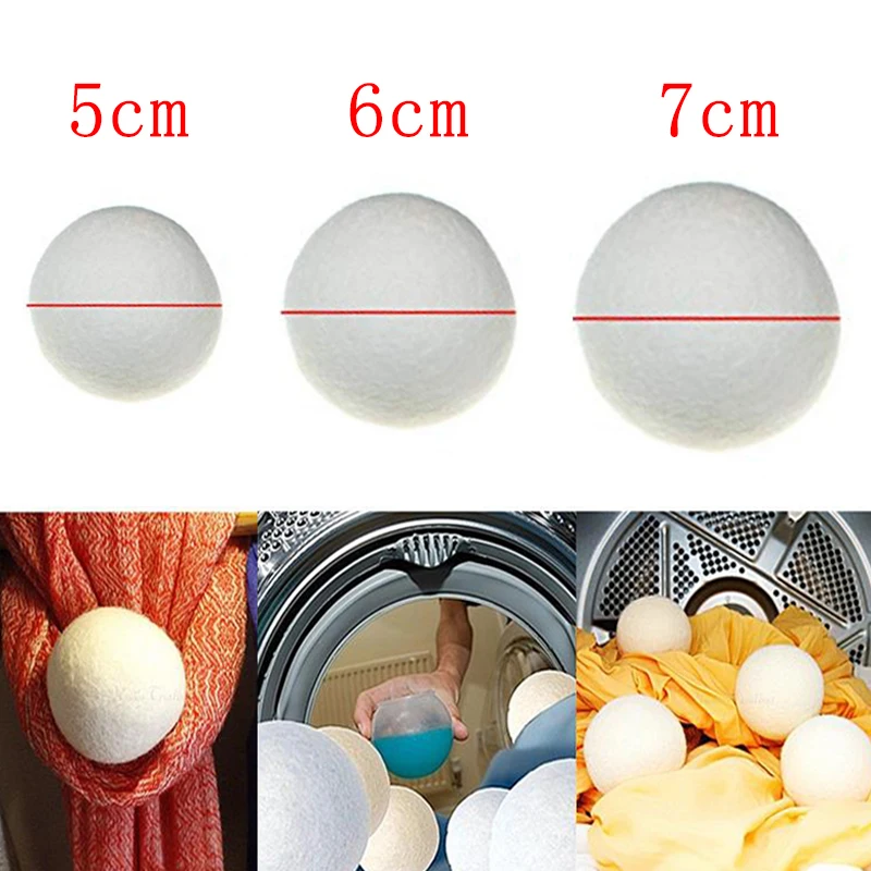 6Pcs Wool Dryer Balls Reusable Softener Laundry Ball Home Washing Balls
